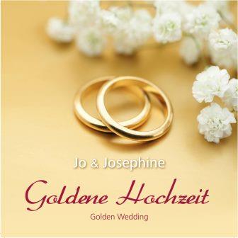 Lied zur Goldenen Hochzeit Cover zur CD goldene Ringe und weiße blumen