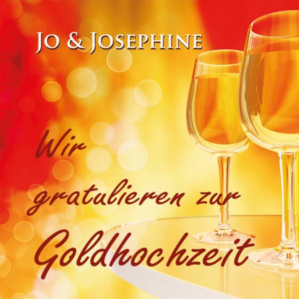 CD-Cover Goldhochzeit Weingläser rot gelber Hintergrund