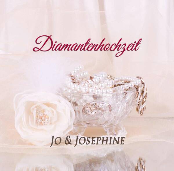 Lied zur Diamanthochzeit CD-Cover mit Kristallschale und Glasrose Was schenkt man zur Diamantenen Hochzeit
